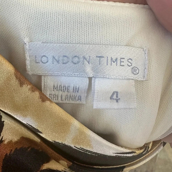 London Times Leopard Print Bodycon Cocktail Party Dress Sleeveless Size 4 - Picture 10 of 11